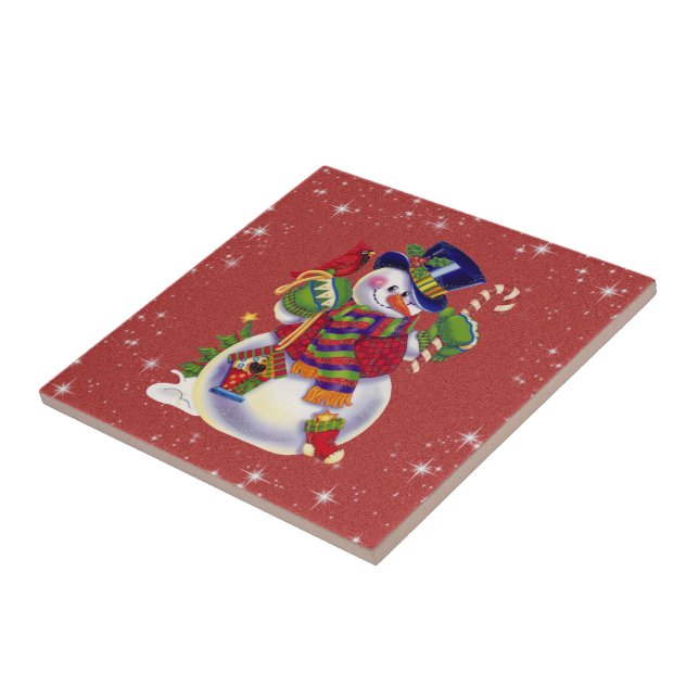 Azulejo de Natal Snowman (Lateral)