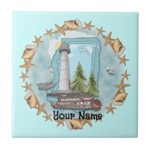 Azulejo de nome personalizado do Mississippi Shell
