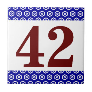 Azulejo de número. Fronteira hexagonal