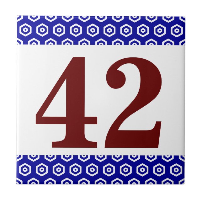 Azulejo de número. Fronteira hexagonal (Frente)