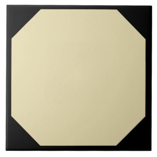 Azulejo de octógono bege com cantos pretos