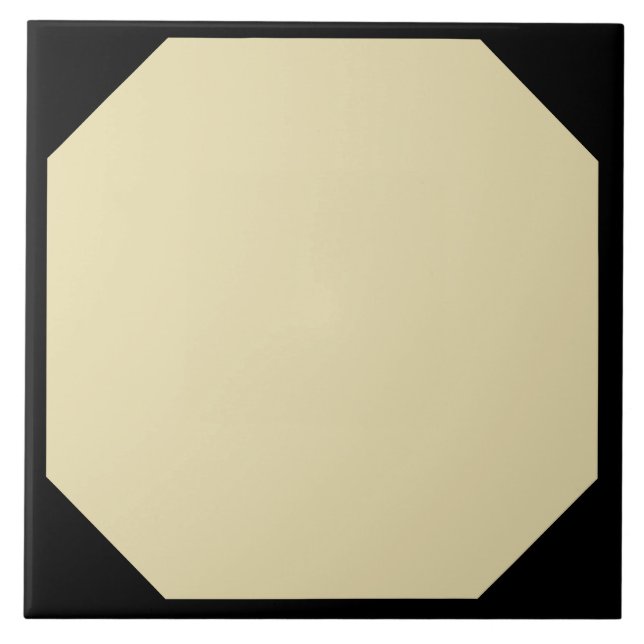 Azulejo de octógono bege com cantos pretos (Frente)