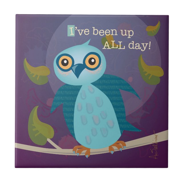 Azulejo de olhos bem abertos da coruja (Frente)