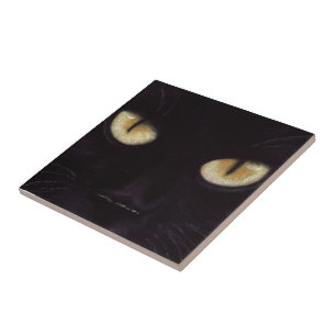 Azulejo de olhos de gato preto