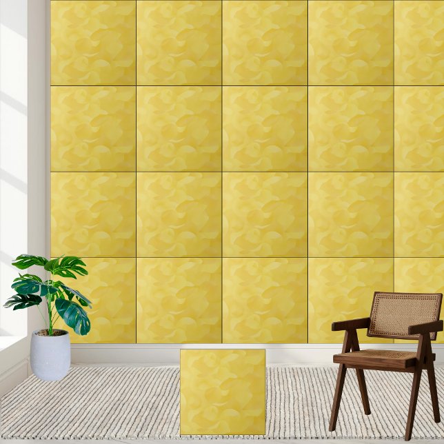 Azulejo de padrão amarelo sunny abstrato (Abstract Sunny Yellow Pattern Ceramic Tile)