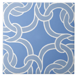 Azulejo De Padrão Céltico Branco E Azul