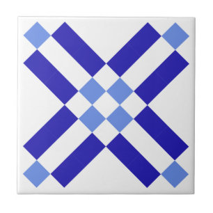 Azulejo de padrão clássico azul e branco quadrado
