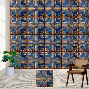 Azulejo de Padrão de Chave Grega do ouro