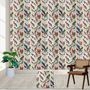 Azulejo de Padrão de Chinoiserie de Aves Exóticas