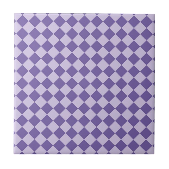 Azulejo de padrão de diamante com verificador roxo (Frente)