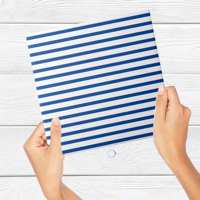 Azulejo de padrão de faixa azul e branca moderna (Modern blue and white stripe pattern tile
)