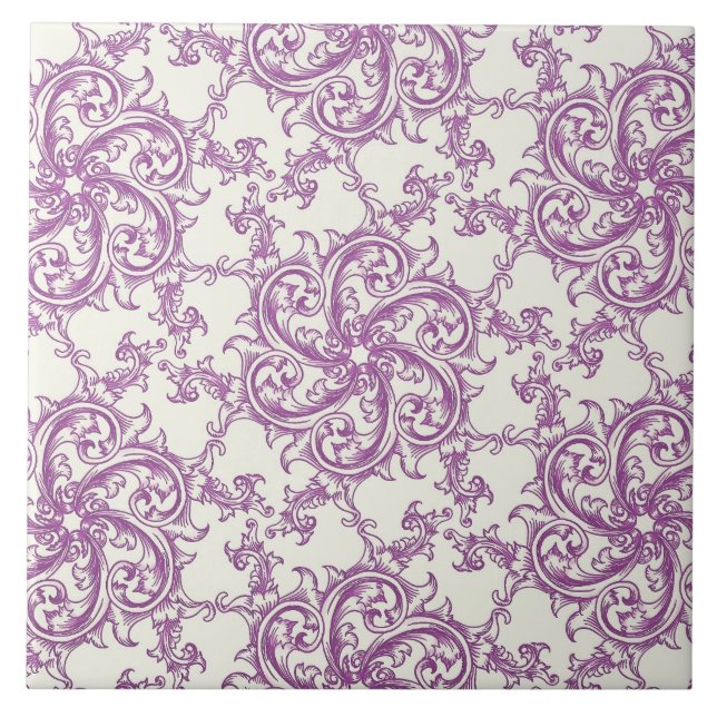 azulejo de padrão de flor medieval (Frente)