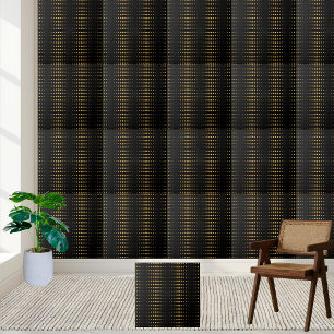 Azulejo de Padrão de Hexágono Geométrico Preto e D