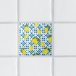 Azulejo de Padrão de Limão Country Francês em Aqua<br><div class="desc">Este azulejo azul country francês em aquarela com padrão de limão ficará lindo em sua casa, dando um novo visual elevado ao seu espaço de convivência. Se você quiser personalizar este produto, por favor entre em contato com o designer.</div>