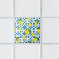 Azulejo de Padrão de Limão Country Francês em Aqua