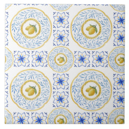 Azulejo de Padrão de Limão Italiano de Aquarela