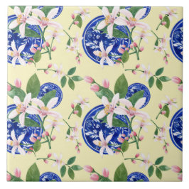Azulejo de Padrão de Limão Italiano de Aquarela