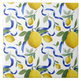 Azulejo de Padrão de Limão Italiano de Aquarela