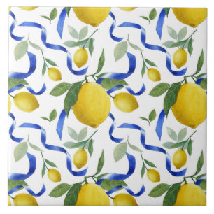 Azulejo de Padrão de Limão Italiano de Aquarela