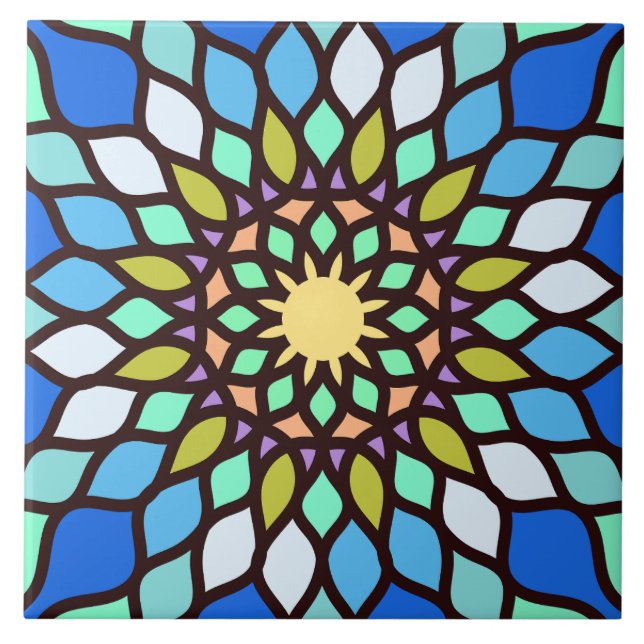 Azulejo de padrão de mosaico islâmico bonito (Frente)