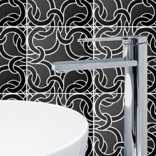 Azulejo de Padrão de Nó Celta Preto e Carvão Invis
