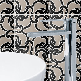 Azulejo De Padrão De Nó Celta Preto E Taupe