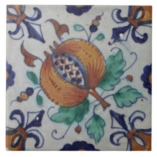 Azulejo de Padrão Floral Repro Delft