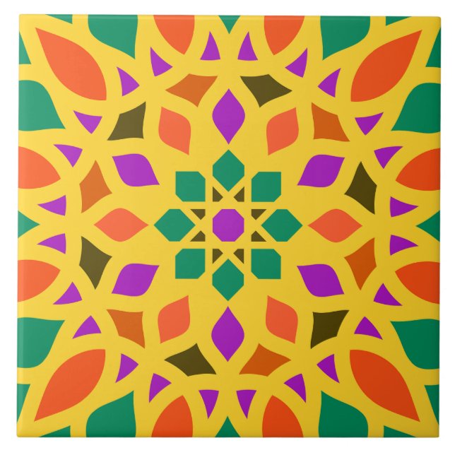 azulejo de padrão geométrico islâmico para mesquit (Frente)