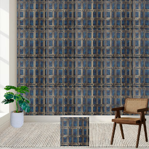 Azulejo de Padrão Grego de Arte Deco em Marinho e 