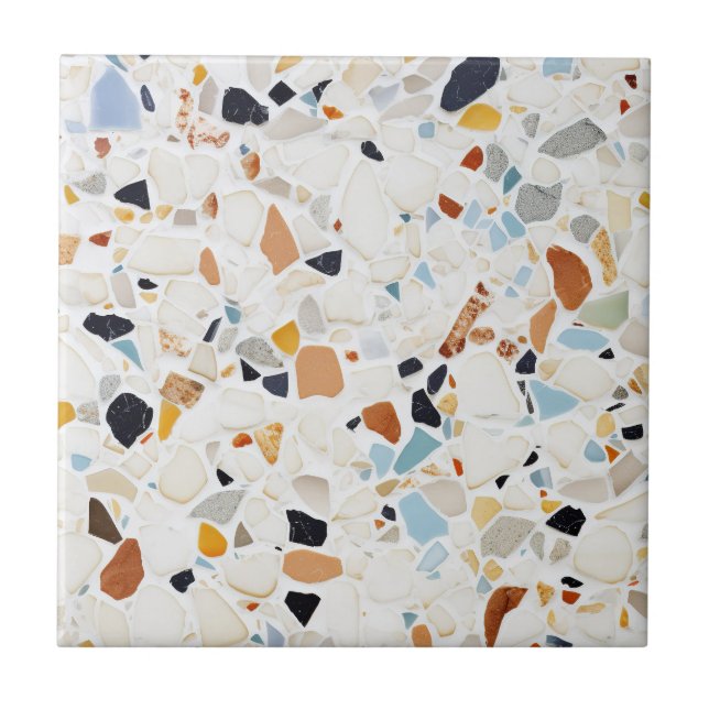 Azulejo de padrão Pastel de Mármore Terrazzo (Frente)