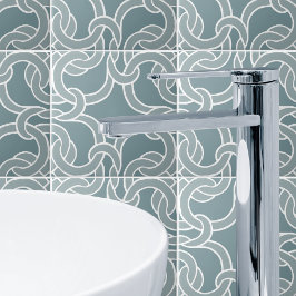 Azulejo de Padrão Sage Green White Celtic Knot Ine