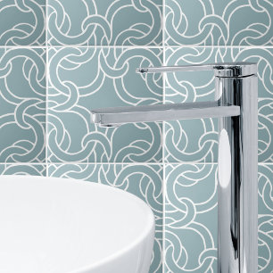 Azulejo de Padrão Sage Green White Celtic Knot Ine
