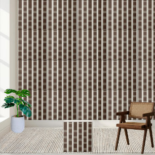 Azulejo de padrão verificado de Gingham castanho e
