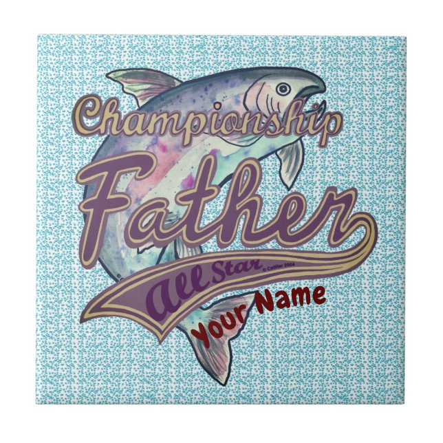 Azulejo de Pai de Pesca de Champion (Frente)