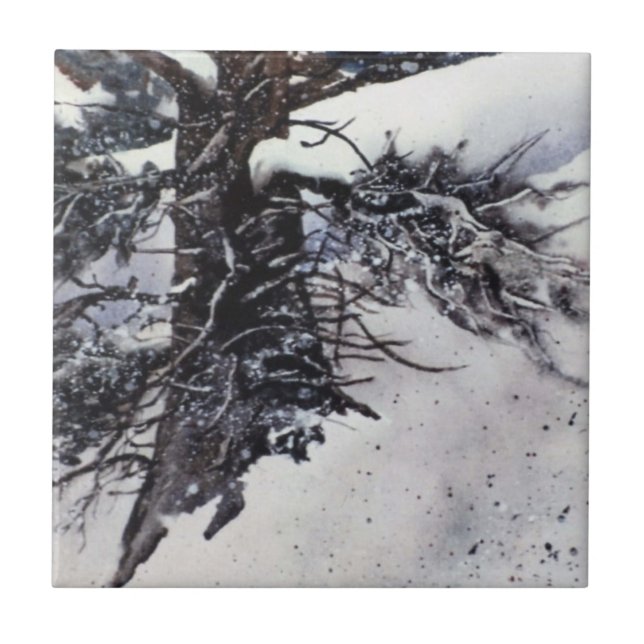 Azulejo de paisagem da palha da neve do inverno (Frente)