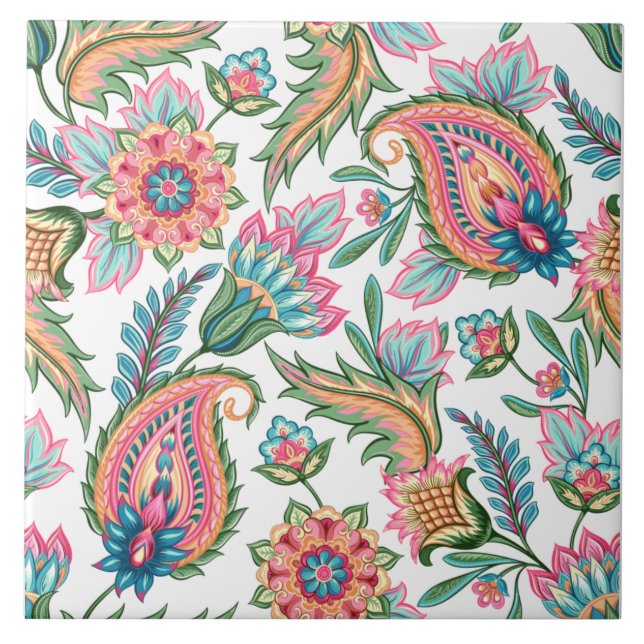 Azulejo de Paisley Cerâmica (Frente)