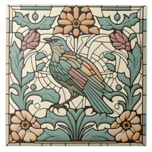 Azulejo de pássaro Art Nouveau