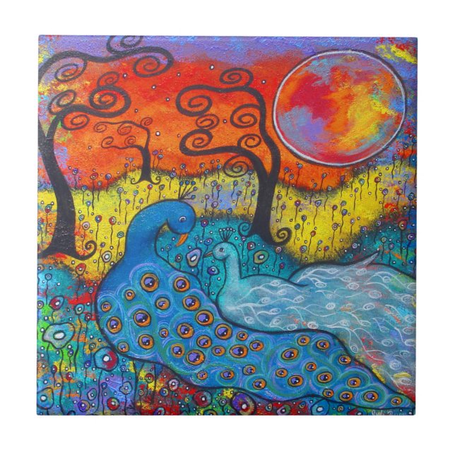 Azulejo de Peacocks Encantado (Frente)