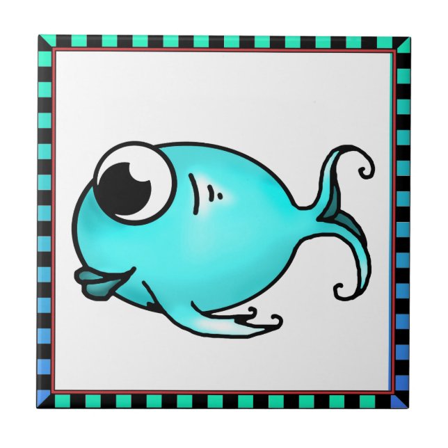 Azulejo de peixe azul (Frente)