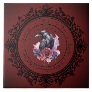 Azulejo de Pêndulo Corvo Gótico Vermelho