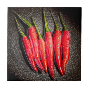 Azulejo de Peppers Red Chili/Trivet
