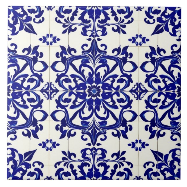 azulejo de pergaminho floral real (Frente)