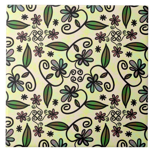 azulejo de pétalas botânicas (Frente)