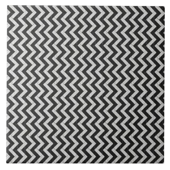 Azulejo de Pinças Brancas e Negras de Zig-Zag (Frente)