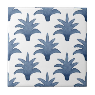 Azulejo de Pinecone azul e branco
