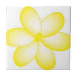 Azulejo de Plumeria do Havaí Amarelo e Branco