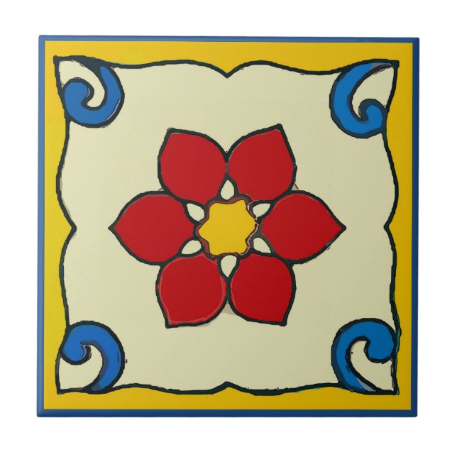 Azulejo de Poinsettia mexicano (Frente)