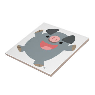 Azulejo de Porco Bonito de Bouncy de Cartoon