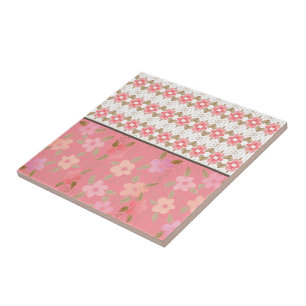 Azulejo de Projeto Chique Flor Rosa
