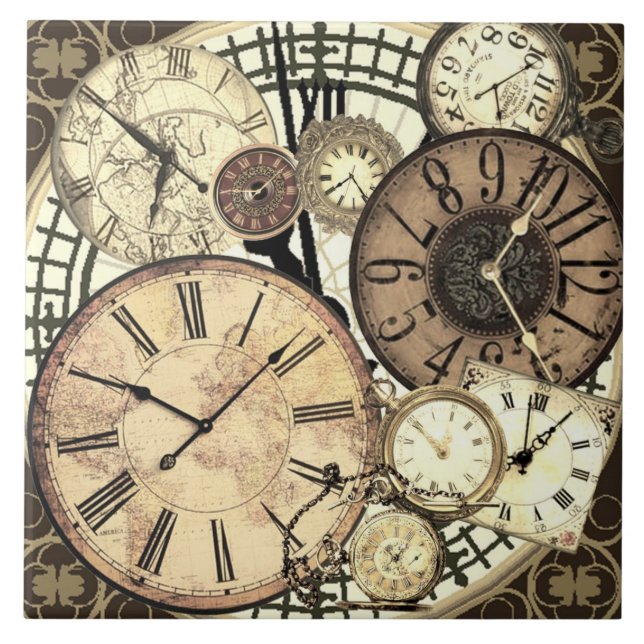 azulejo de relógios vintage (Frente)
